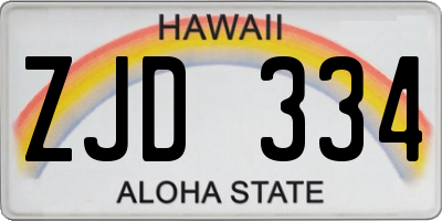 HI license plate ZJD334