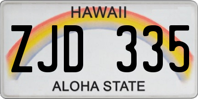 HI license plate ZJD335