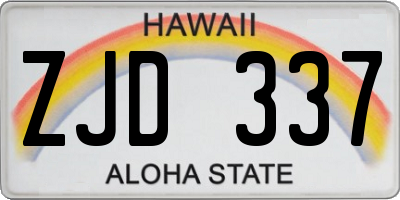 HI license plate ZJD337