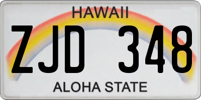 HI license plate ZJD348