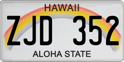 HI license plate ZJD352
