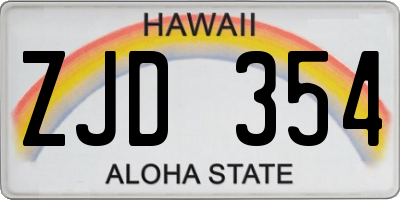 HI license plate ZJD354