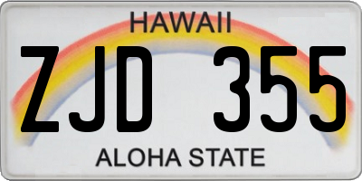 HI license plate ZJD355