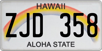 HI license plate ZJD358