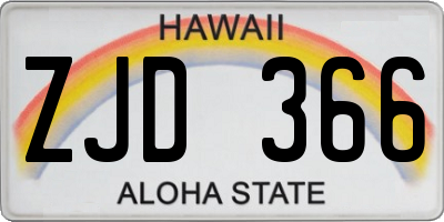 HI license plate ZJD366