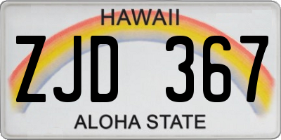 HI license plate ZJD367