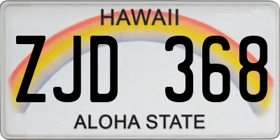 HI license plate ZJD368