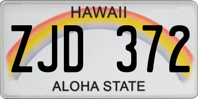 HI license plate ZJD372