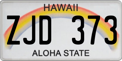 HI license plate ZJD373