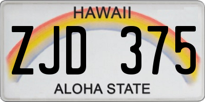 HI license plate ZJD375