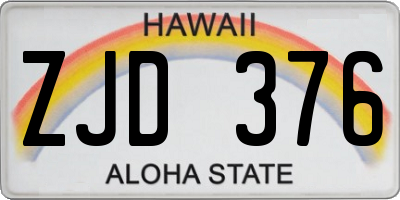 HI license plate ZJD376