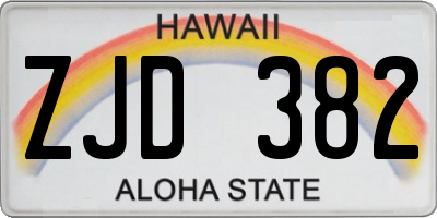 HI license plate ZJD382