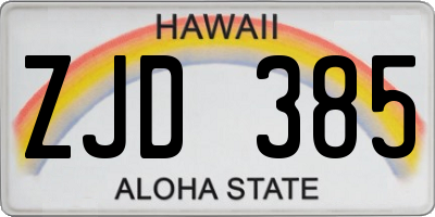 HI license plate ZJD385