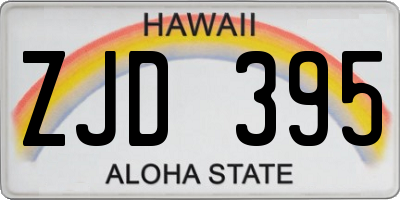 HI license plate ZJD395