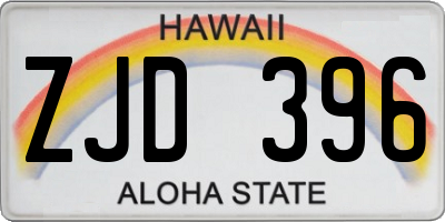 HI license plate ZJD396