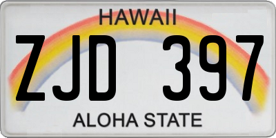 HI license plate ZJD397