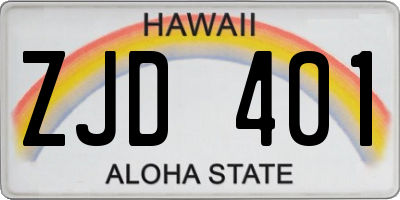 HI license plate ZJD401