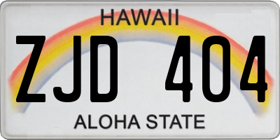 HI license plate ZJD404