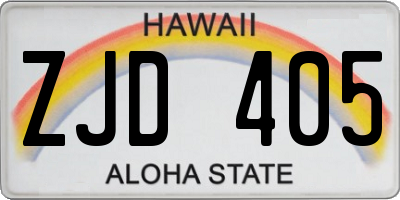HI license plate ZJD405