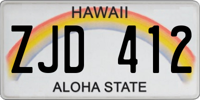 HI license plate ZJD412