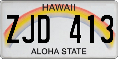 HI license plate ZJD413