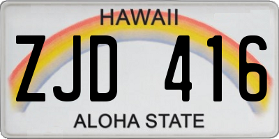 HI license plate ZJD416