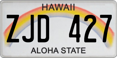HI license plate ZJD427