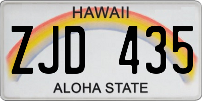 HI license plate ZJD435