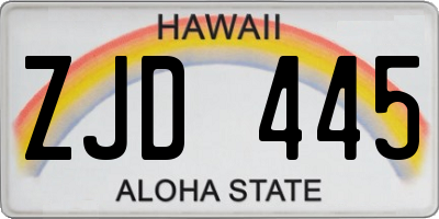 HI license plate ZJD445