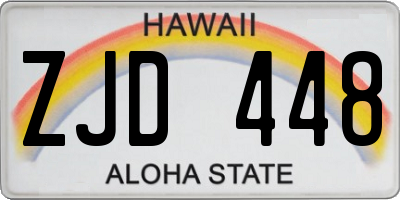 HI license plate ZJD448