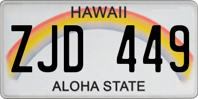 HI license plate ZJD449