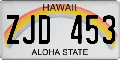 HI license plate ZJD453