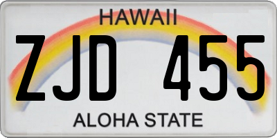 HI license plate ZJD455