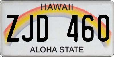 HI license plate ZJD460