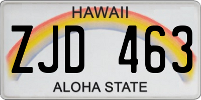 HI license plate ZJD463