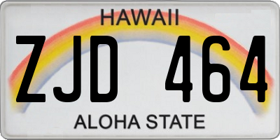 HI license plate ZJD464