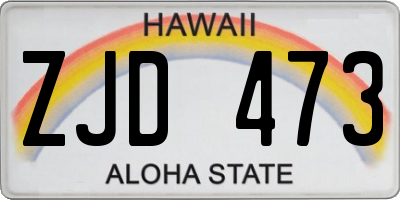 HI license plate ZJD473