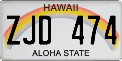 HI license plate ZJD474