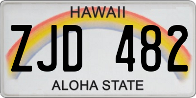 HI license plate ZJD482