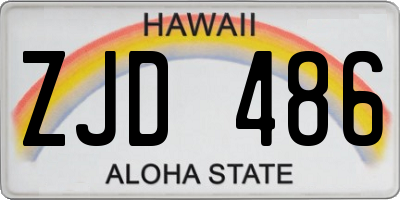 HI license plate ZJD486