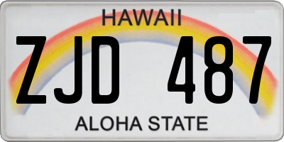 HI license plate ZJD487