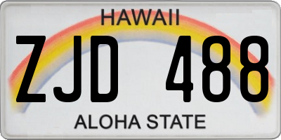 HI license plate ZJD488