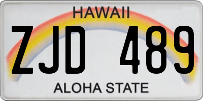HI license plate ZJD489