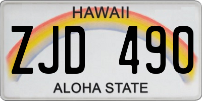 HI license plate ZJD490