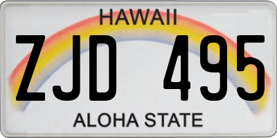 HI license plate ZJD495