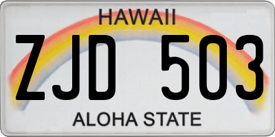 HI license plate ZJD503