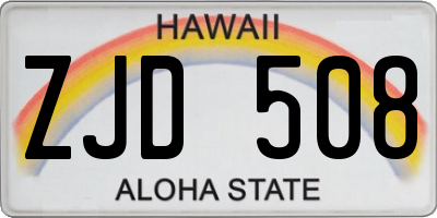 HI license plate ZJD508