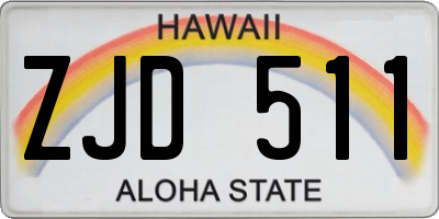 HI license plate ZJD511