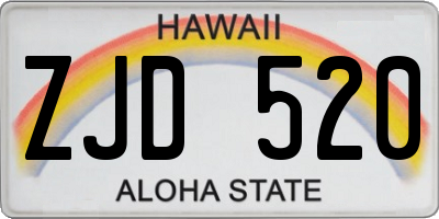 HI license plate ZJD520