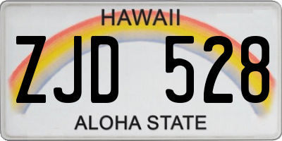 HI license plate ZJD528